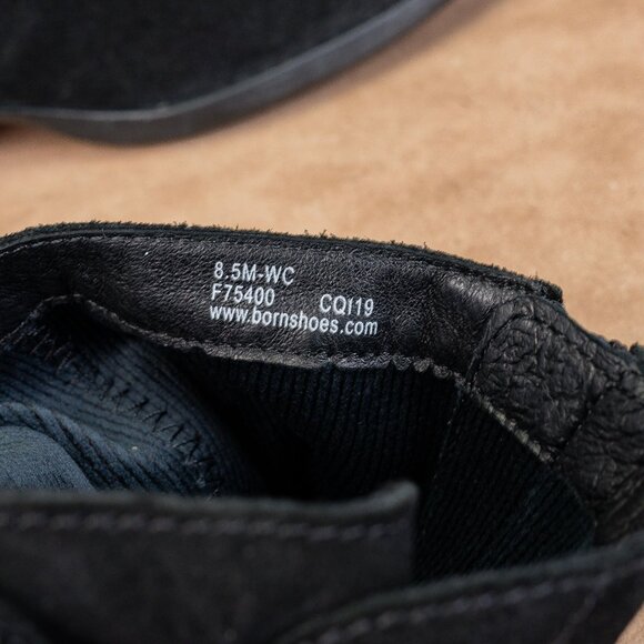 Born Women North Back Laced Wide Calf Black Suede Riding Tall Boots Size 8.5 - Picture 7 of 8